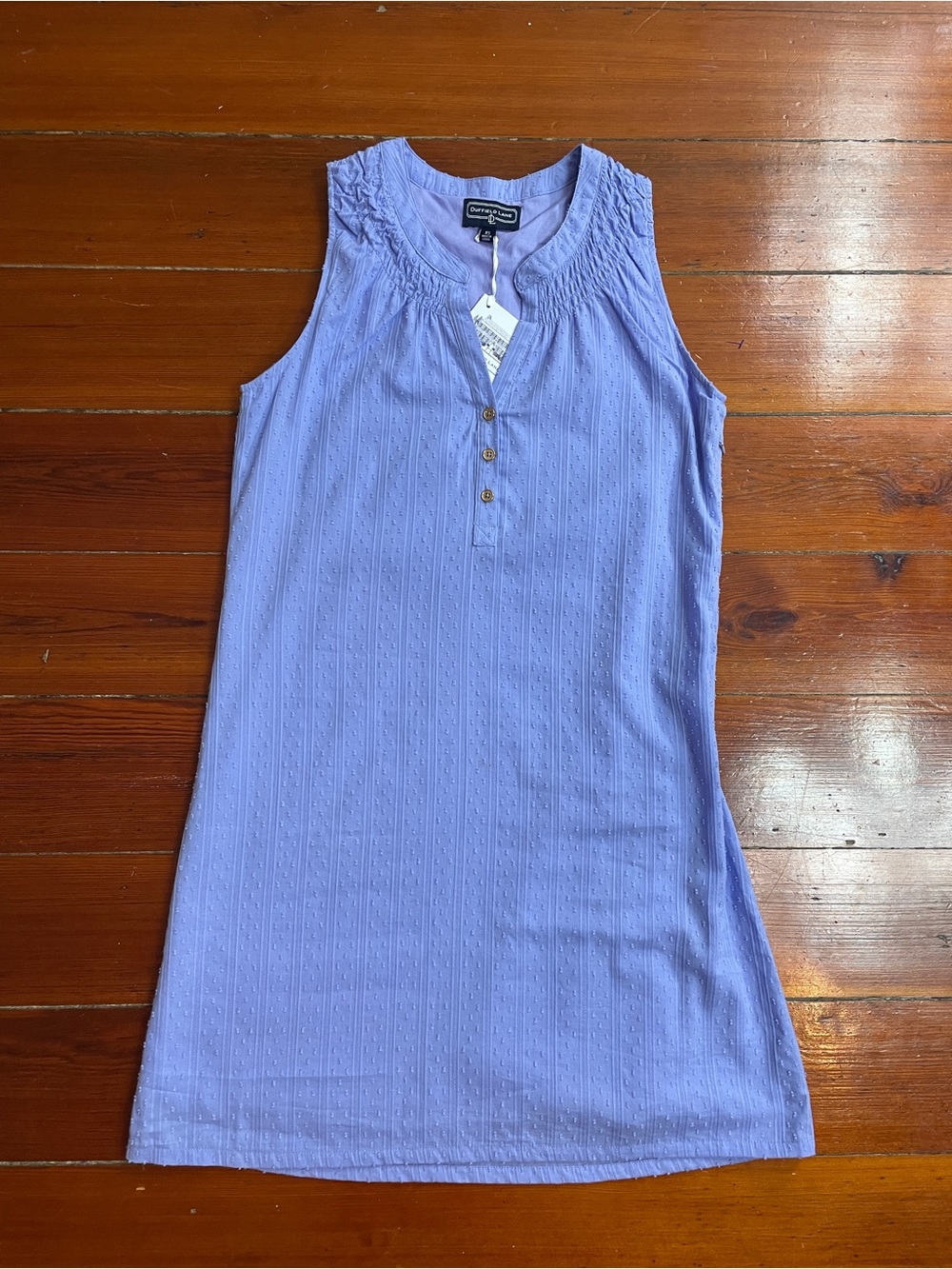NWT Duffield Lane Reef Periwinkle Swiss Dot Cotton Preppy Mini Dress Sz XS 🧡🎀
